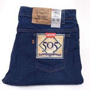 Vintage Levis 505 Jeans Mens 40x32‎ Blue Denim New Deadstock Orange Tab